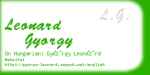 leonard gyorgy business card